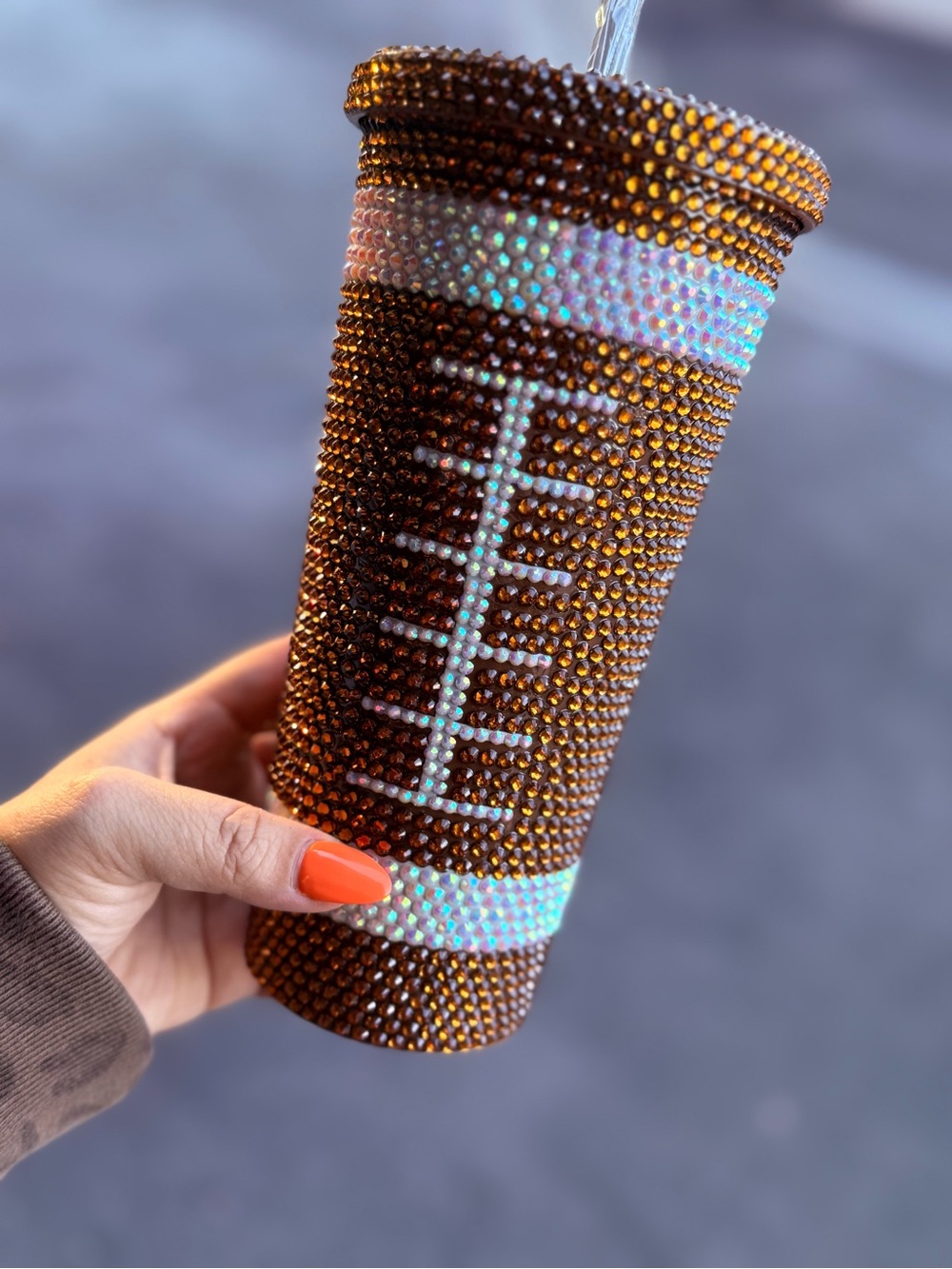 Bling Football Reusable Tumbler